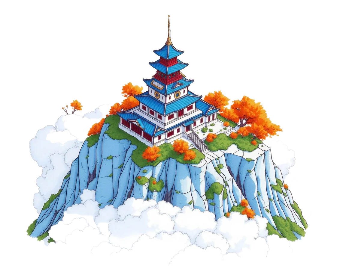 Air Temple floating above the clouds