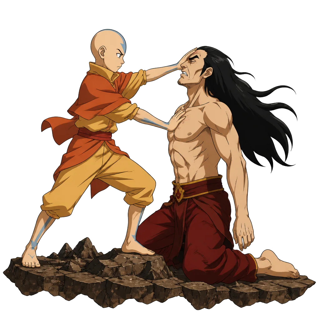 Aang confronts the Fire Lord