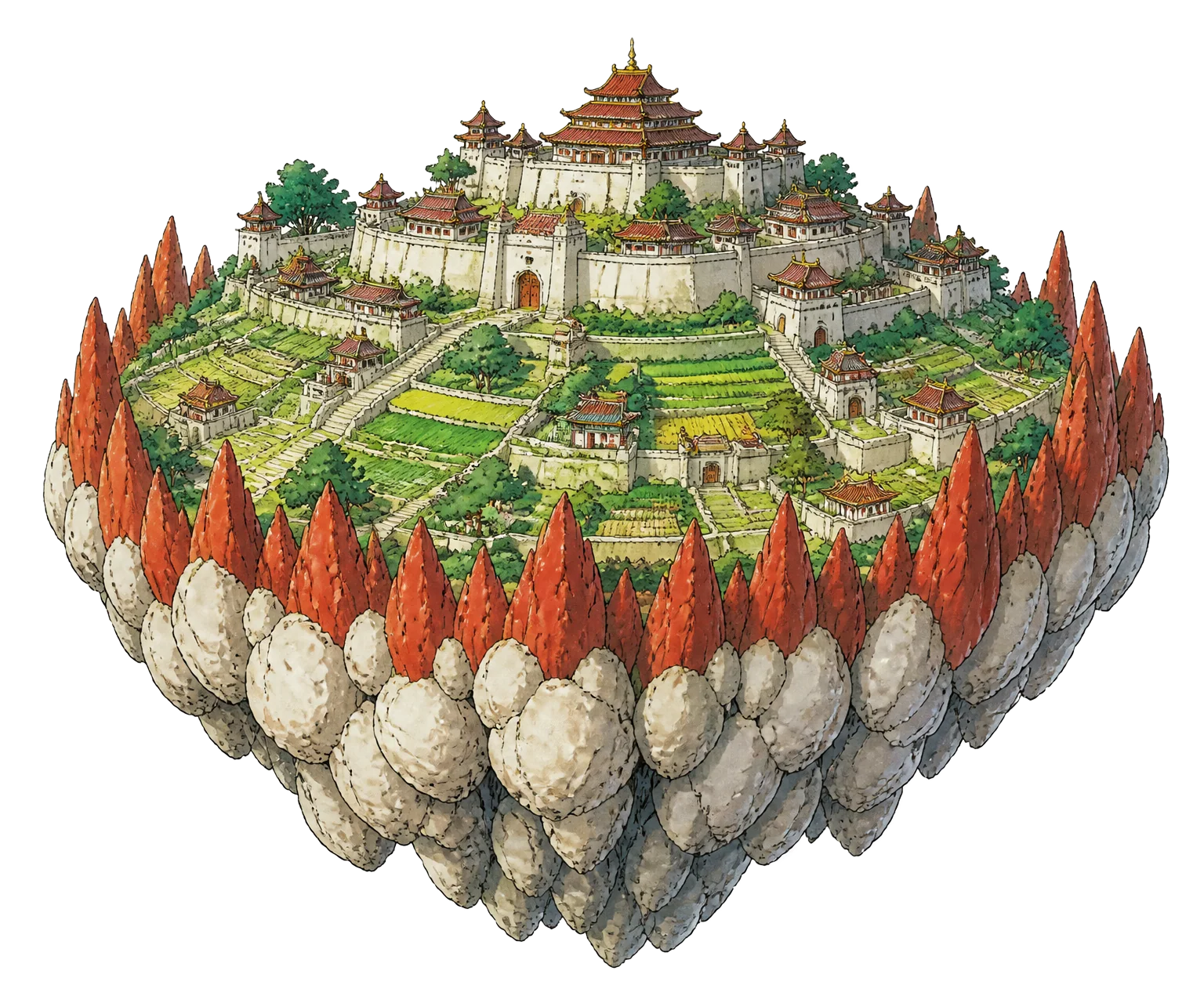 Kingdom of Earth resting on a jade mountain